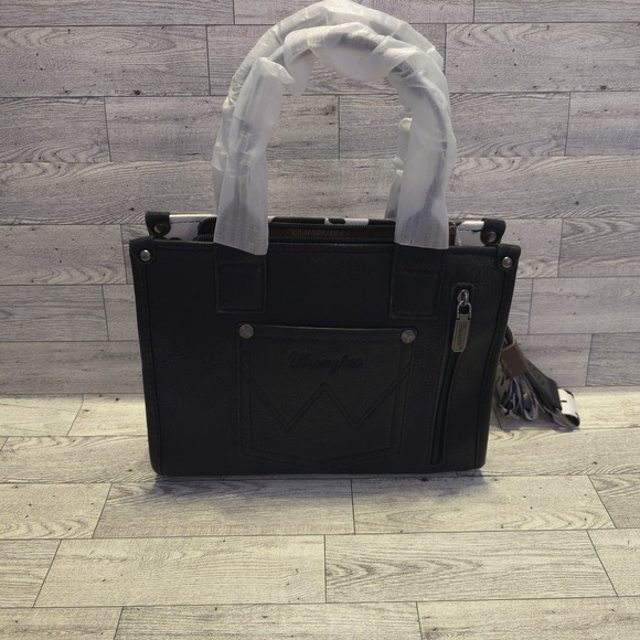 Wrangler Cow Print Concealed Carry Western Tote Crossbody Handbag - Picture 5 of 16